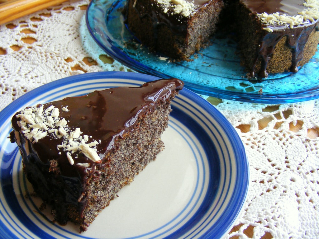 עוגת פרג עשירה עם ציפוי שוקולד עוגה מושלמת לאוהבי הפרג